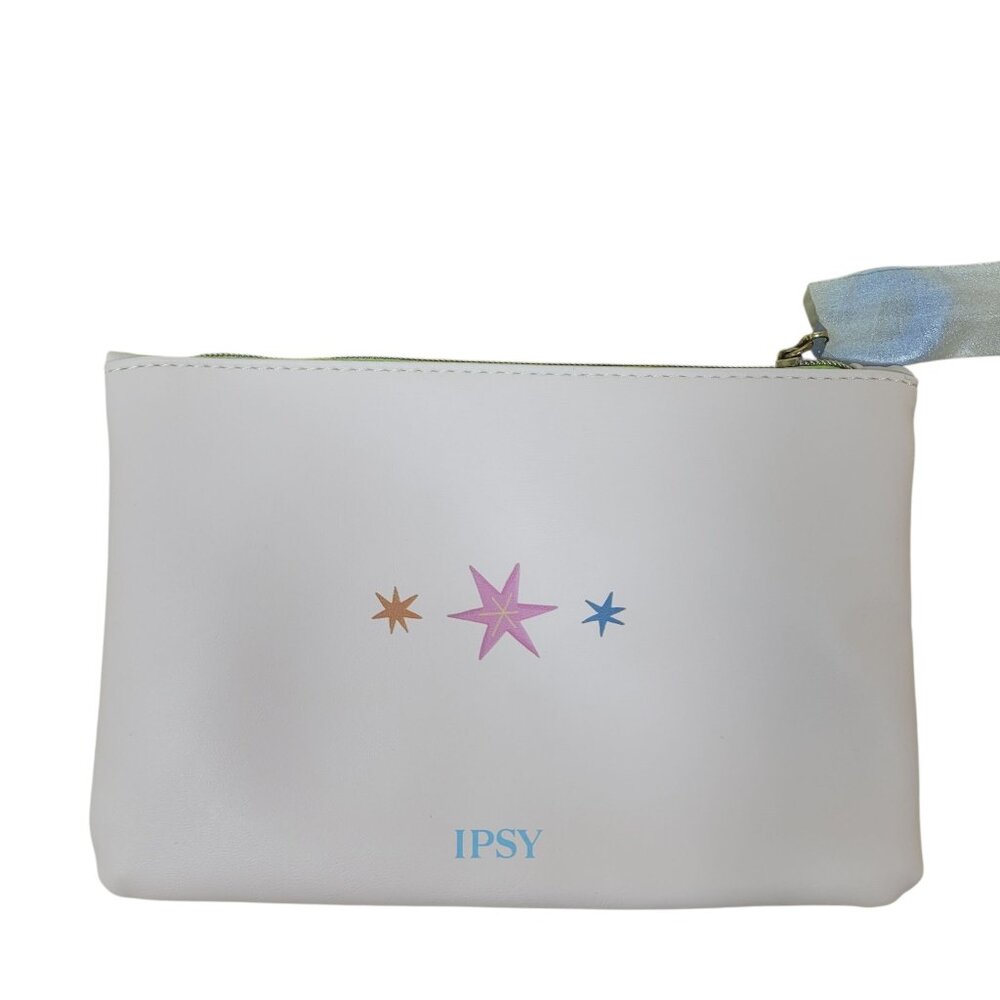 Ipsy Abstract Pastel Makeup Bag Pouch with Pink Lining and Star Design - Picture 2 of 3